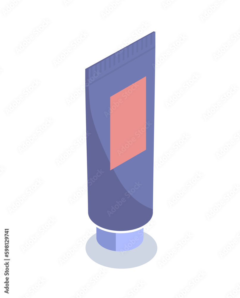 Cream in tube concept. Natural and organic cosmetic product for skin care. Fight wrinkles and blackheads. Antiaging and moisturizing cream. Cartoon isometric vector illustration Cream in tube concept. Natural and organic cosmetic product for skin care. Fight wrinkles and blackheads. Antiaging and moisturizing cream. Cartoon isometric vector illustration