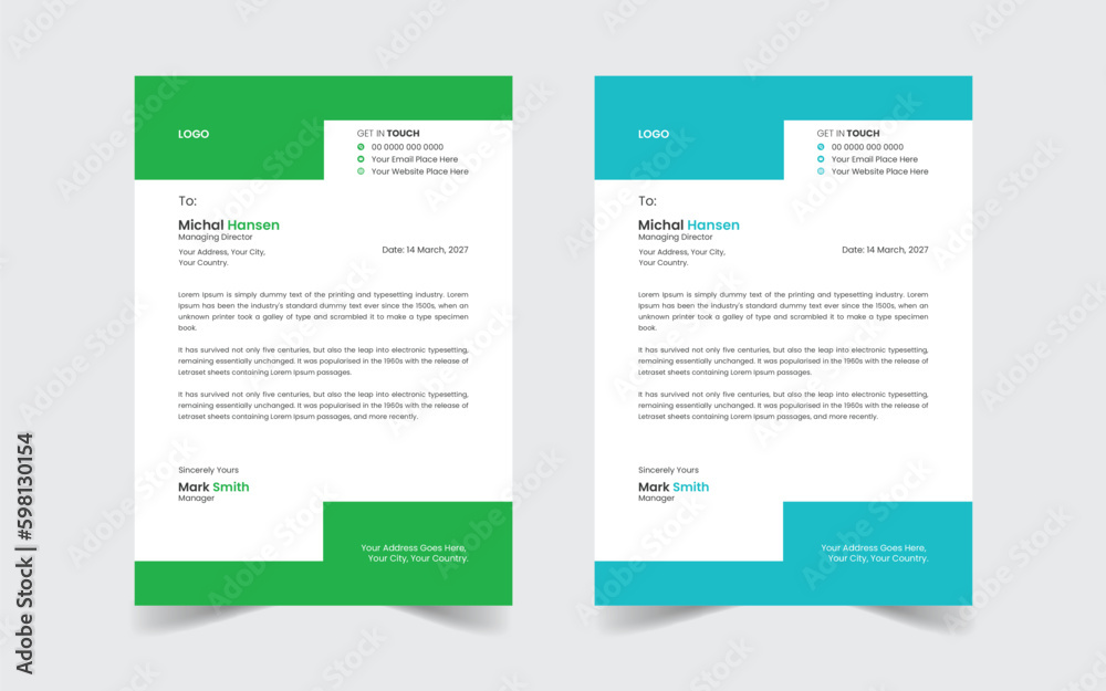 The Best Corporate Modern Letterhead Template Design. Abstract vector layout background set. Flyer Layout with Geometric, poster flyer pamphlet brochure cover design layout space for photo background