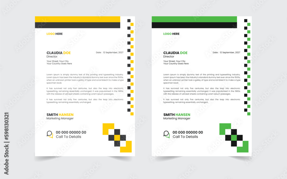 The Best Corporate Modern Letterhead Template Design. Abstract vector layout background set. Flyer Layout with Geometric, poster flyer pamphlet brochure cover design layout space for photo background