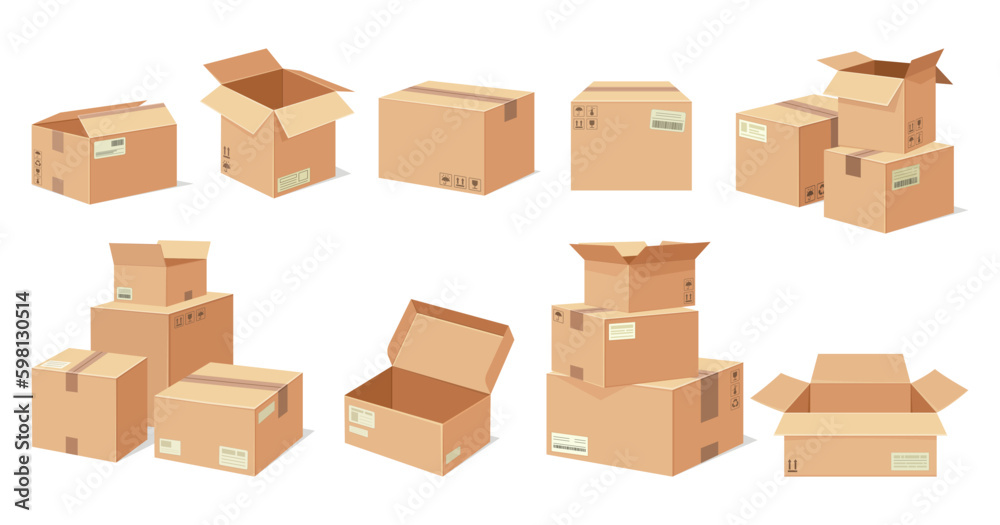 Cardboard boxes set Cardboard boxes set