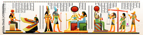 Egyptian papyrus with hieroglyphs