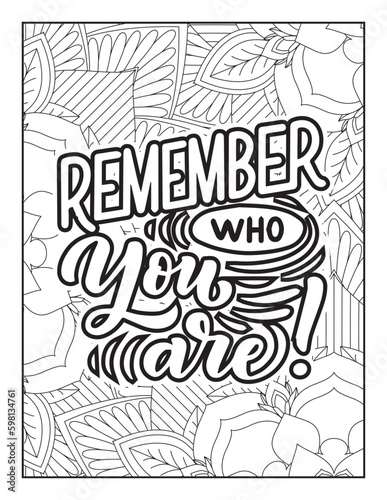 Affirmative quotes coloring page. Positive quotes. Good vibes. Coloring book for adults. Typography design. Hand drawn with inspiration word. Coloring for adult and kids. Quotes. Quotes Coloring.