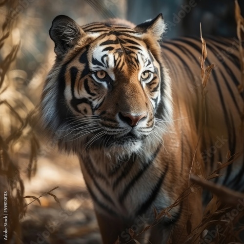Tiger in natural habitat (generative AI)