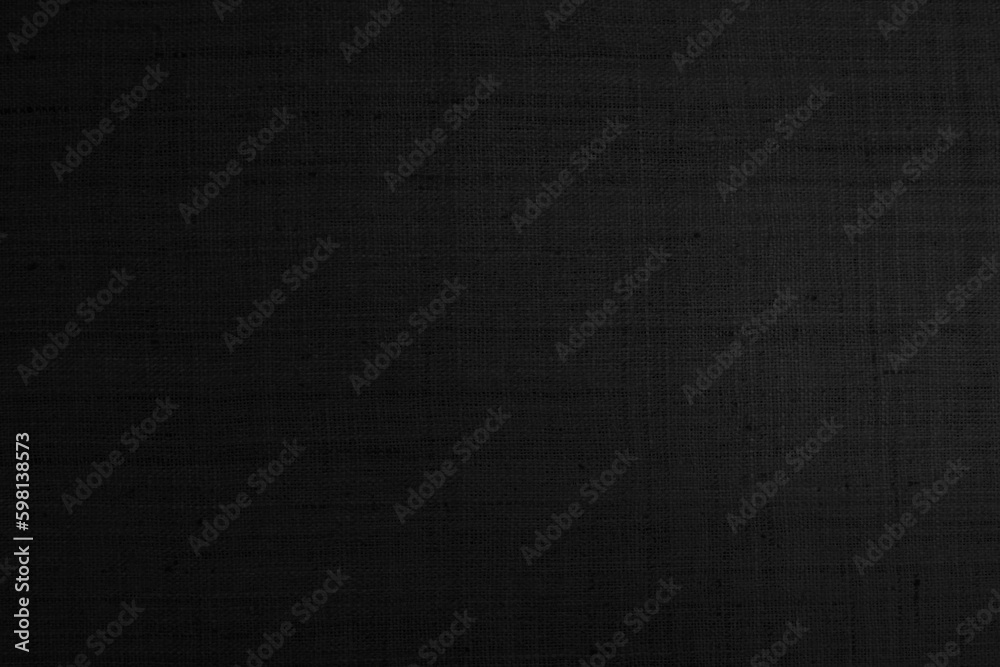 Black hemp rope texture background. Haircloth wale black dark cloth wallpaper. Rustic sackcloth canvas fabric texture in natural.