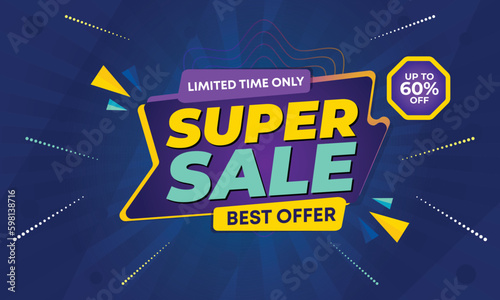 flash sale discount banner template promotion posts. super sale banner template design. web banner for mega sale promotion discount sale banner. end of season special offer banner photo