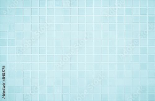 Blue light ceramic wall checkered and floor tiles mosaic background in bathroom and kitchen.