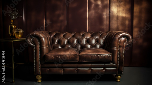 Minimalistic interior with antique charm: leather couch © Steffen
