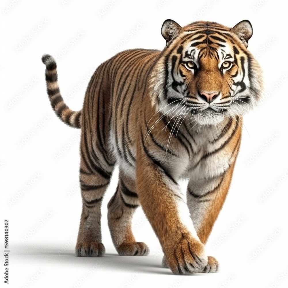 Tiger isolated on white background (Generative AI)