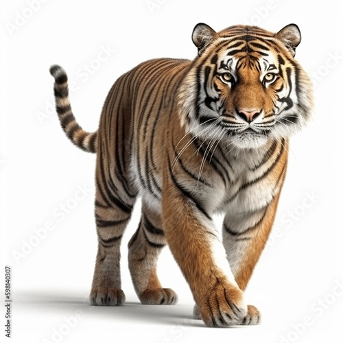 Tiger isolated on white background  Generative AI 
