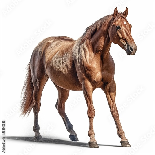 Horse isolated on white background  Generative AI 