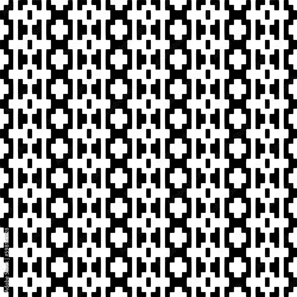 Fototapeta premium Seamless repeating pattern. Black and white pattern for web page, textures, card, poster, fabric, textile.