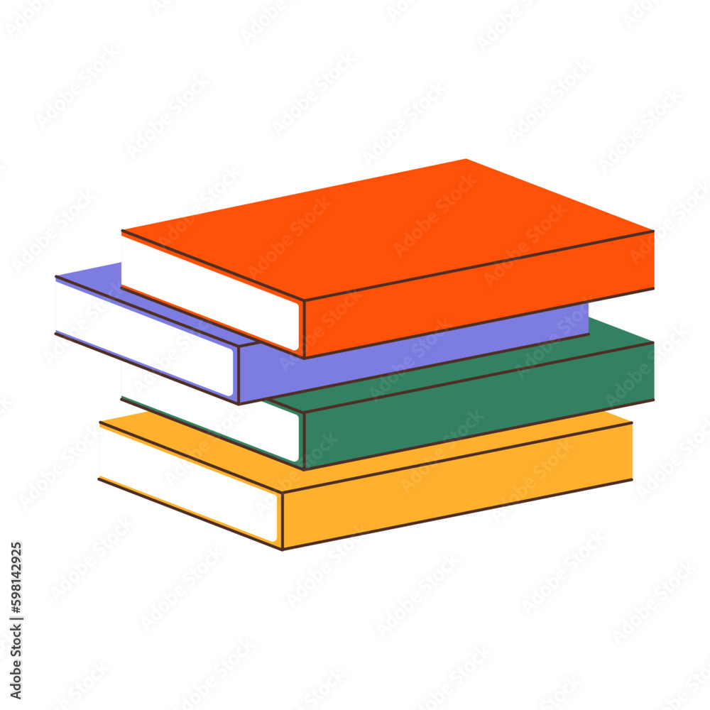Stack of books vector flat illustration. Pile of textbooks Stack of books vector flat illustration. Pile of textbooks