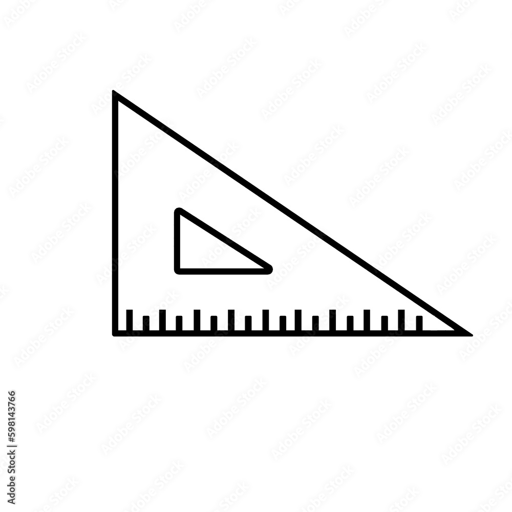 Protractor icon. Ruler Icon. Education. School icon. Geometry. Ruler pictogram isolated on white background