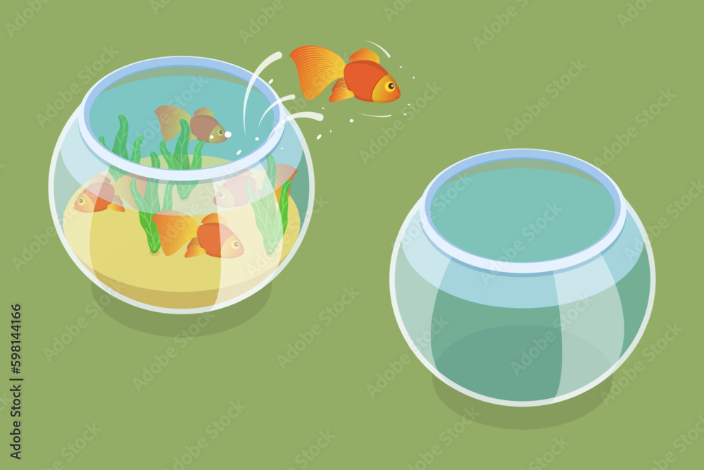 Fototapeta premium 3D Isometric Flat Vector Conceptual Illustration of Better Place, Think Differently