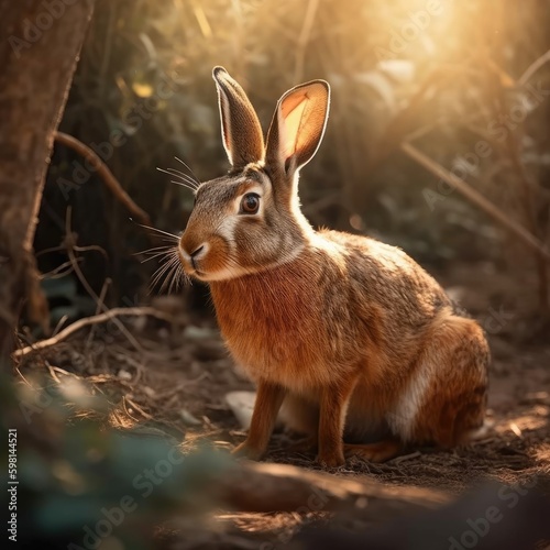 Hare in natural habitat (generative AI)