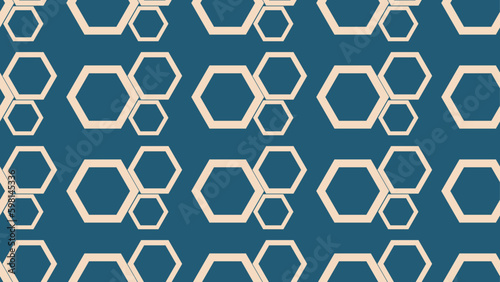 Seamless abstract geometric pattern with hexagon for fabric, background, surface design, packaging Vector illustration