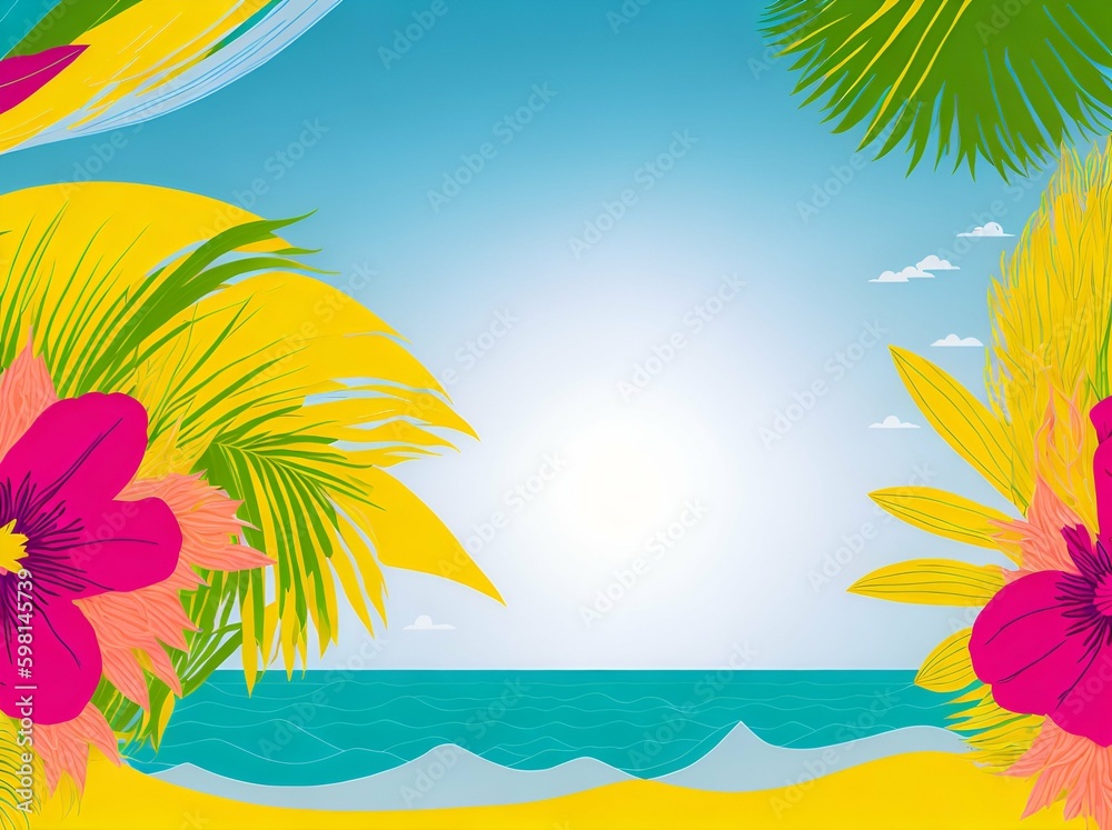 colorful summer background with copyspace for text