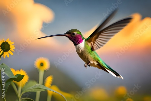 hummingbird and flower © Bea
