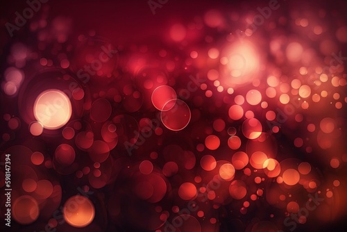 Fototapeta kuchenna Abstract Red Bokeh Background - Generative AI