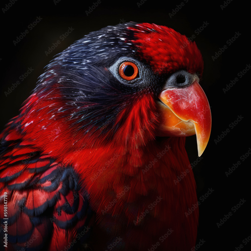 Fototapeta premium Stunning colorful bird portrait illustration made with Generative AI