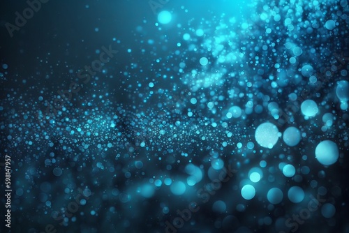 Futuristic Blue Bokeh Particles Glitter Awards Dust Gradient Abstract Background - Generative AI