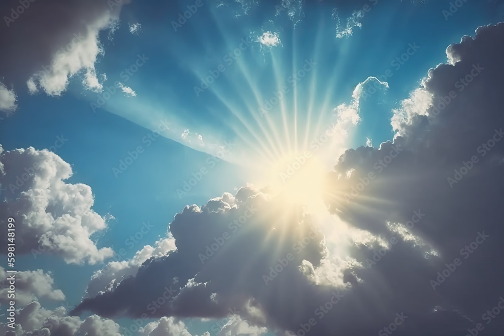 Colorful Cumulus Clouds Shine Under Tropical Sunlight Colorful Cumulus Clouds Shine Under Tropical Sunlight