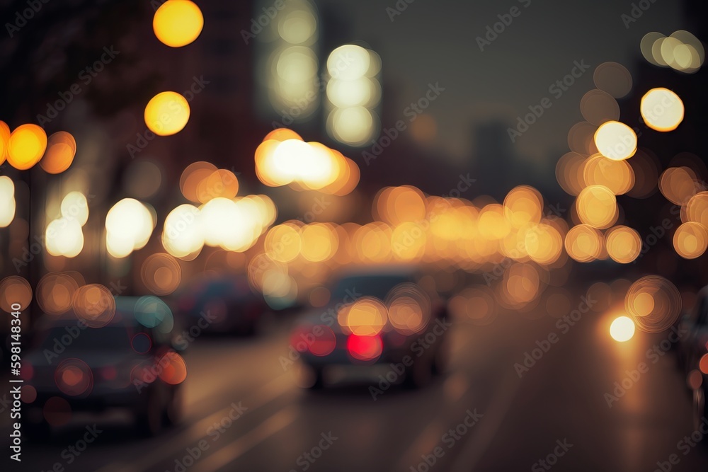 Captivating Bokeh of City Night Lights - Generative AI
