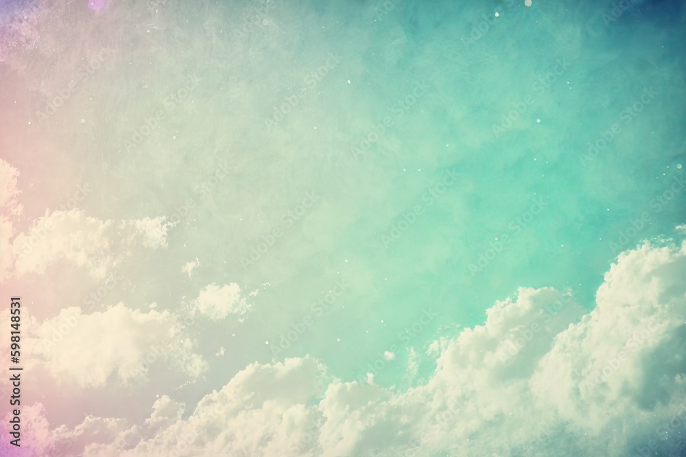 Pastel Gradient Cloudy Sky with Grunge Texture Paper Nature Abstract Background - Generative AI