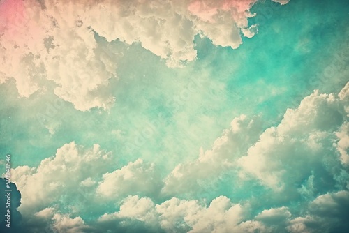 Pastel Gradient Cloudy Sky with Grunge Texture Paper Nature Abstract Background - Generative AI