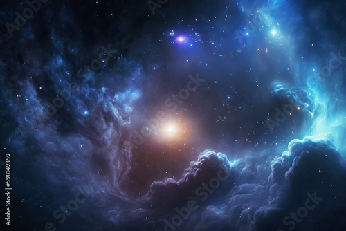 Colorful Starry Night Sky Outer Space Background in High Definition - Generative AI