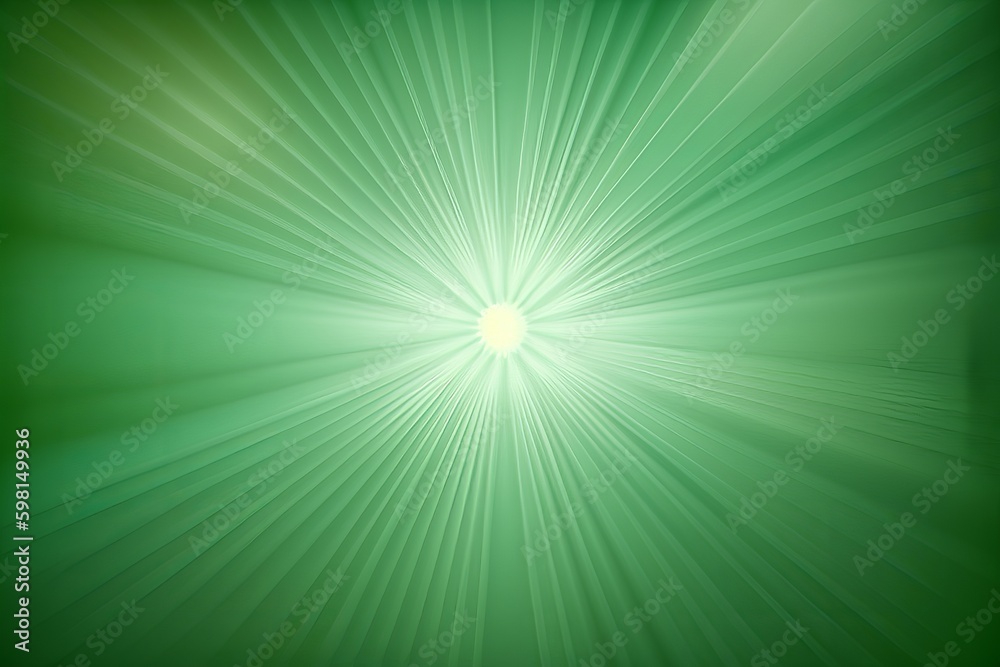 Fototapeta premium Light Green Gradient Background with Rays Abstract Texture - Generative AI