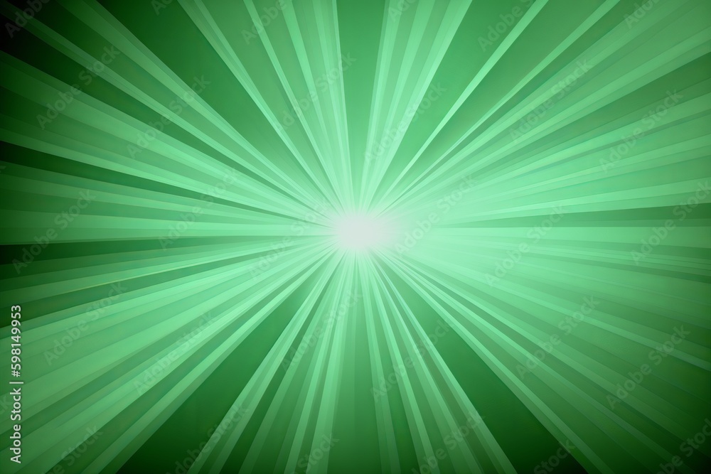 Fototapeta premium Abstract Light Green Gradient Background with Rays Texture - Generative AI
