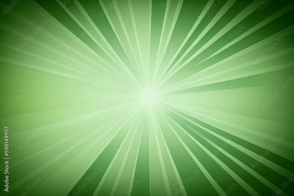 Fototapeta premium Abstract Light Green Gradient Background with Rays Texture - Generative AI
