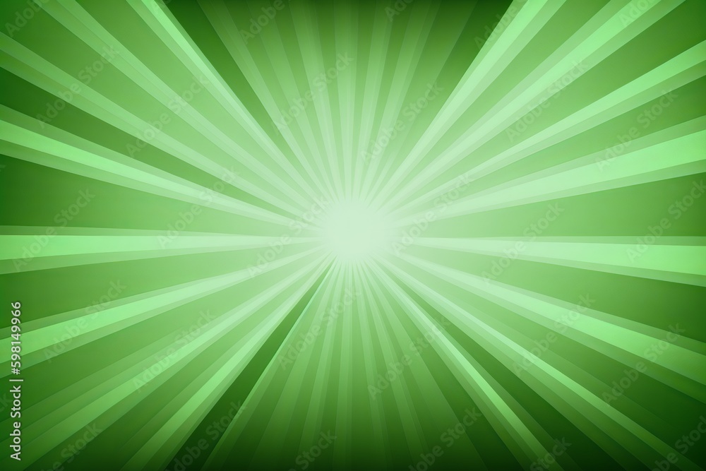 Abstract Light Green Gradient Texture with Rays - Generative AI