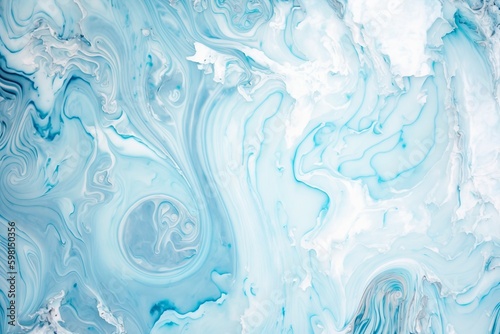 Pastel Blue Marble Surface Texture with Swirls and Shapes - Generative AI