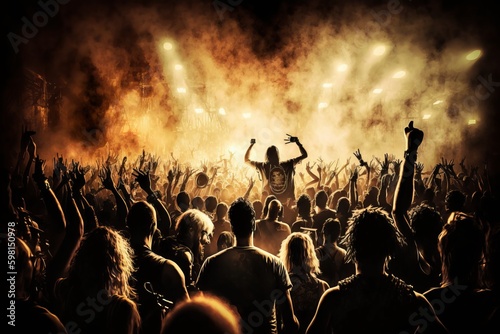 Rock Concert Crowd: A Thrilling Experience - Generative AI