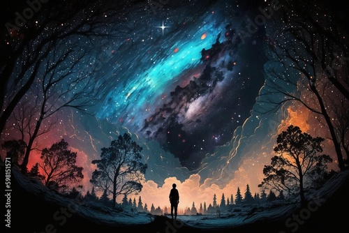 The Mystical Universe in the Night Sky - Generative AI