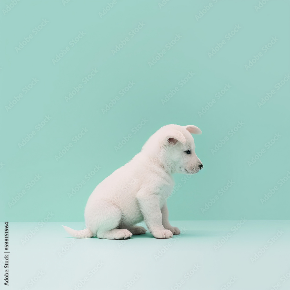Cute dog. Set of funny pet animals isolated on colorful background. Generative AI. Cute dog. Set of funny pet animals isolated on colorful background. Generative AI.