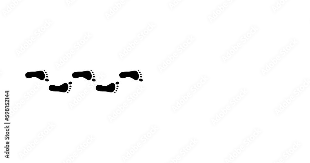 Feet loader loop animation. 4K resolution animation. Human foot print ...