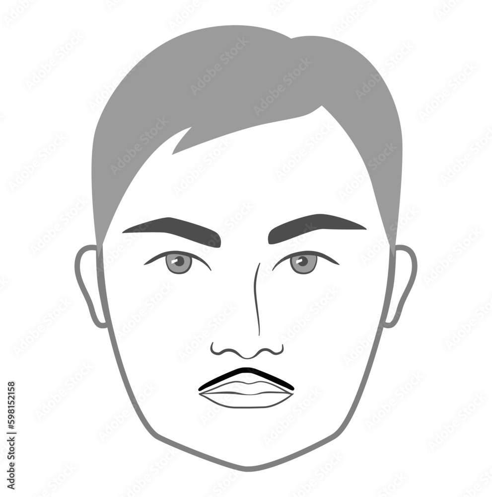 Pencil mustache Beard style men face illustration Facial hair. Vector grey black portrait male Fashion template flat barber collection set. Stylish hairstyle isolated outline on white Generative AI Pencil mustache Beard style men face illustration Facial hair. Vector grey black portrait male Fashion template flat barber collection set. Stylish hairstyle isolated outline on white Generative AI