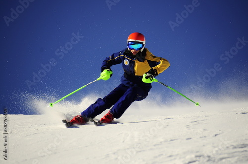 esquiador a tope de velocidad