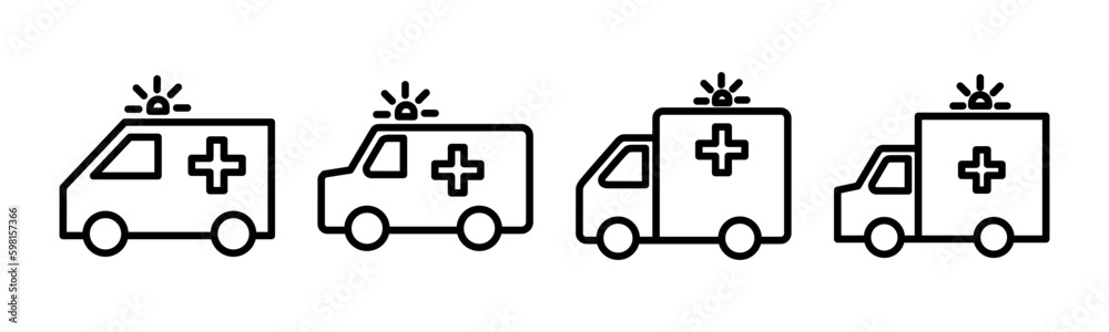 Ambulance icon vector illustration. ambulance truck sign and symbol. ambulance car Ambulance icon vector illustration. ambulance truck sign and symbol. ambulance car