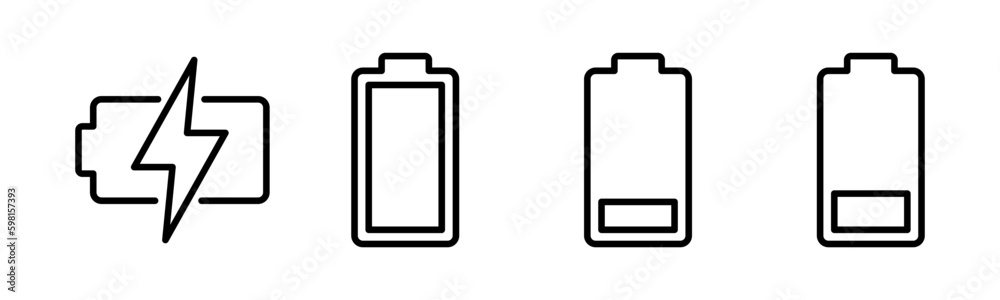 Battery icon vector illustration. battery charging sign and symbol. battery charge level Battery icon vector illustration. battery charging sign and symbol. battery charge level