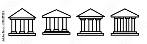 Bank icon vector illustration. Bank sign and symbol, museum, university