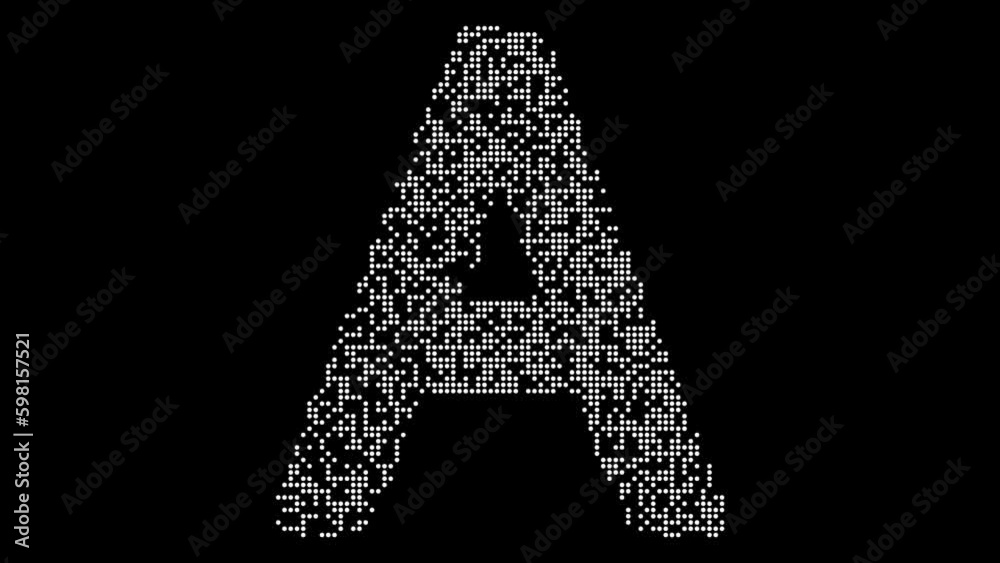 Twisting Digital Grid Alphabet Letter A Animation Twisting Digital Grid Alphabet Letter A Animation