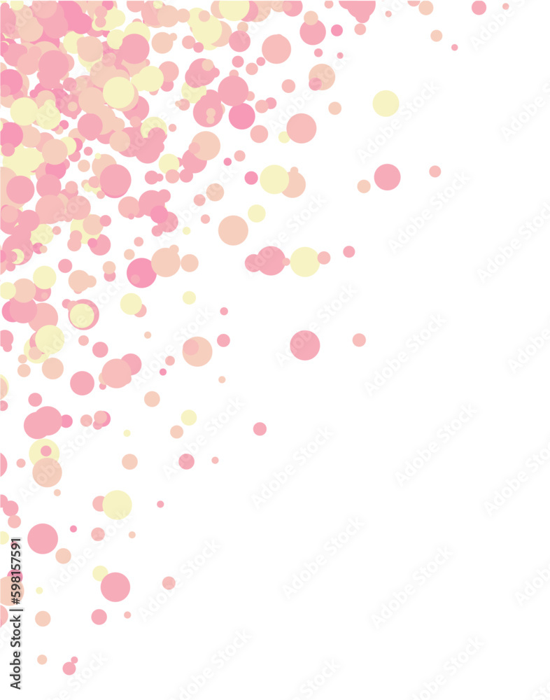 Spring pink and yellow circle confetti 