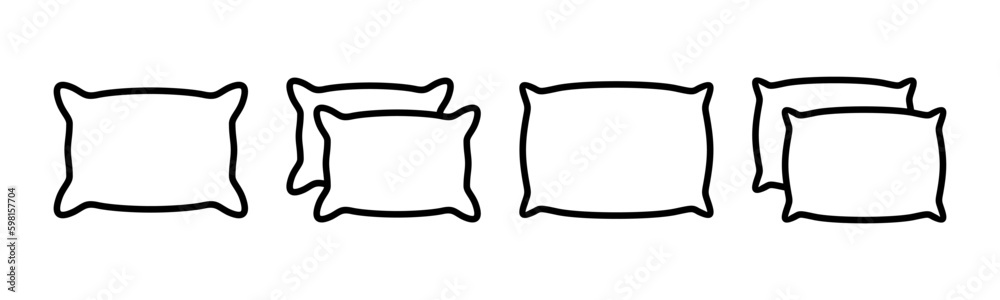 Pillow icon vector illustration. Pillow sign and symbol. Comfortable fluffy pillow Pillow icon vector illustration. Pillow sign and symbol. Comfortable fluffy pillow