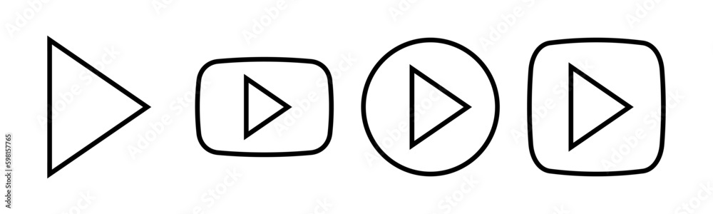 Play Icon vector illustration. Play button sign and symbol Play Icon vector illustration. Play button sign and symbol