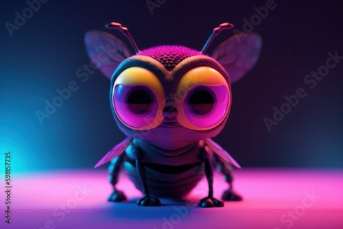 Portrait of a magical fairy bee. The concept of industriousness. AI generated, human enhanced