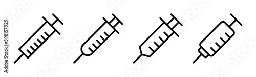 Syringe icon vector illustration. injection sign and symbol. vaccine icon